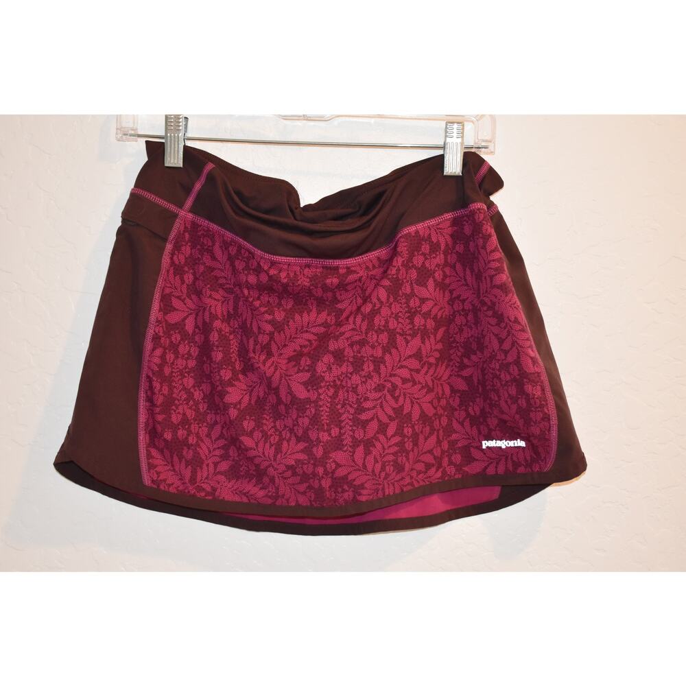 Patagonia Magenta Leaf Print Skort Size M